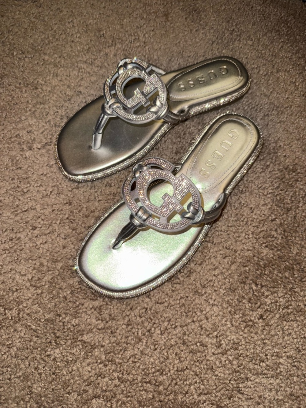 Guess Saima Rhinestone Signature Sandals - Picture 3 of 8